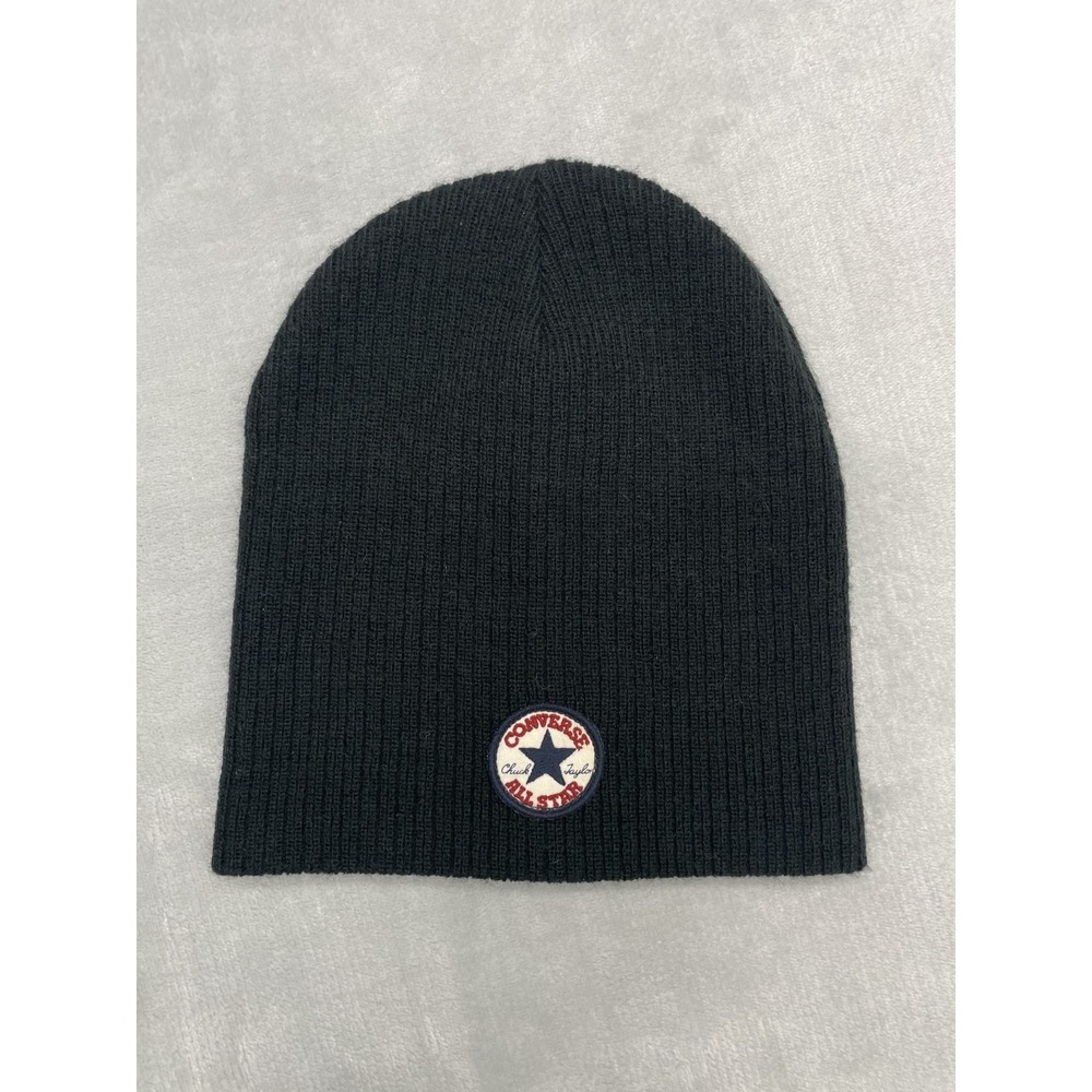 Converse Chuck Taylor All Star Youth Black Knit Beanie Hat Winter